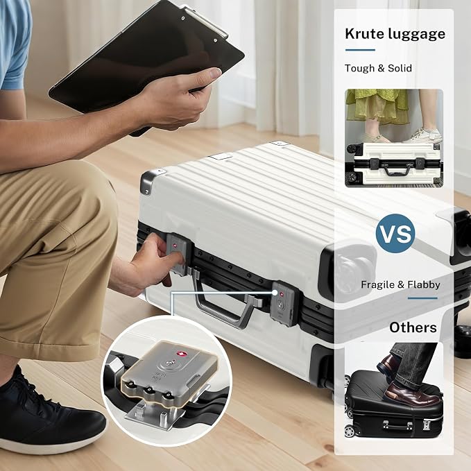 Krute Large Luggage 28 inch Zipperles Suitcase - Image 5