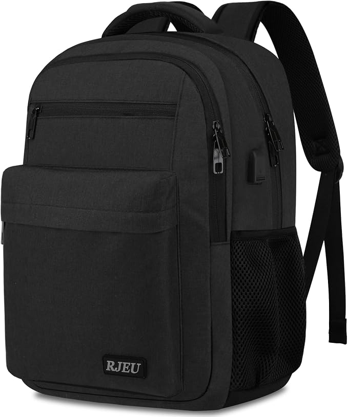 School Backpack for Teen Boys 15.6 Inch, USB Charging Port & Anti-Theft Water by RJEUBACKPACK