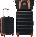 Merax Luggage sets of 3 Piece 20 28 IN Carry on Luggage Hard Case Black and by Merax