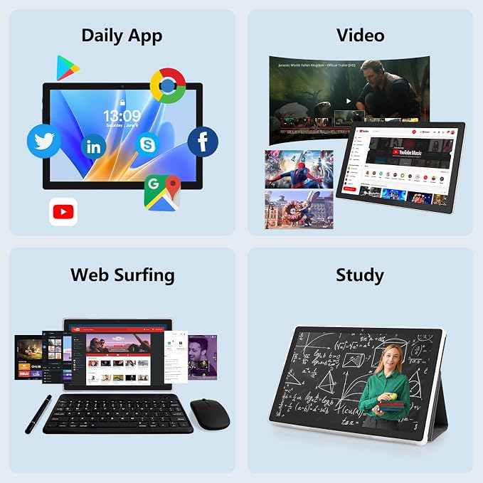 Tablet, Android 14 Tablet with 12GB RAM 128GB ROM, Octa-Core Processor Tablets - Image 7