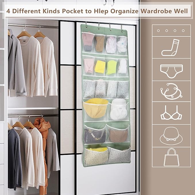 Over the Door Organizer with 4 Kinds of Pockets, Behind Door Shoes Rack - Image 4