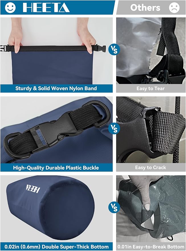 HEETA Waterproof Dry Bag for Women Men 5L/10L/20L/30L/40L Roll Top Lightweight - Image 6