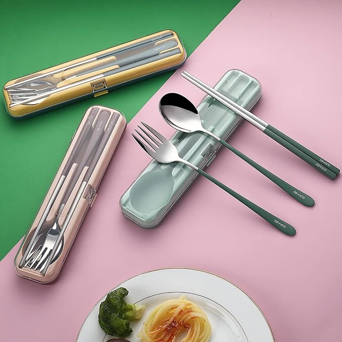 DEVICO Portable Utensils, Travel Reusable Silverware Flatware Set - Image 5