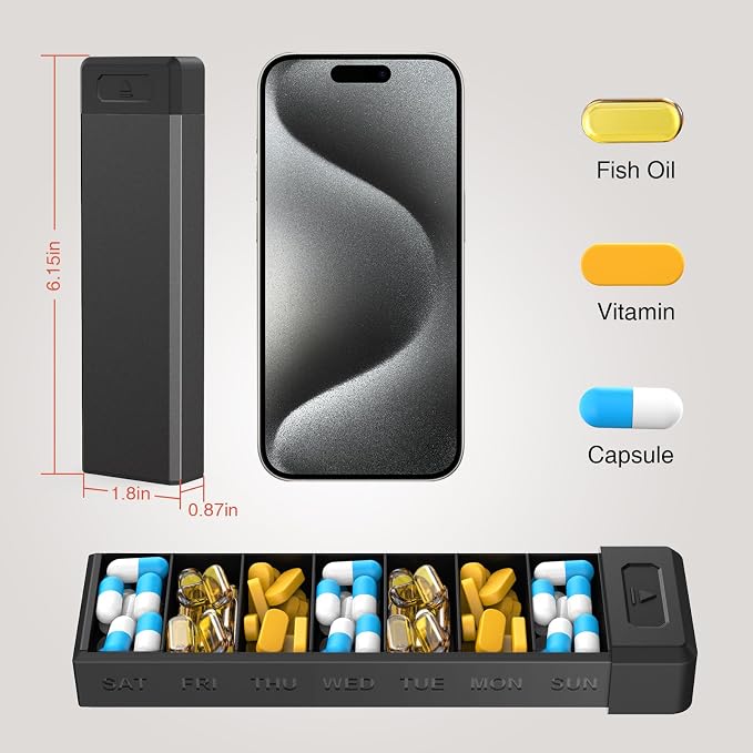 HEIYING Pill Organizer with Aluminum Shell - Image 6
