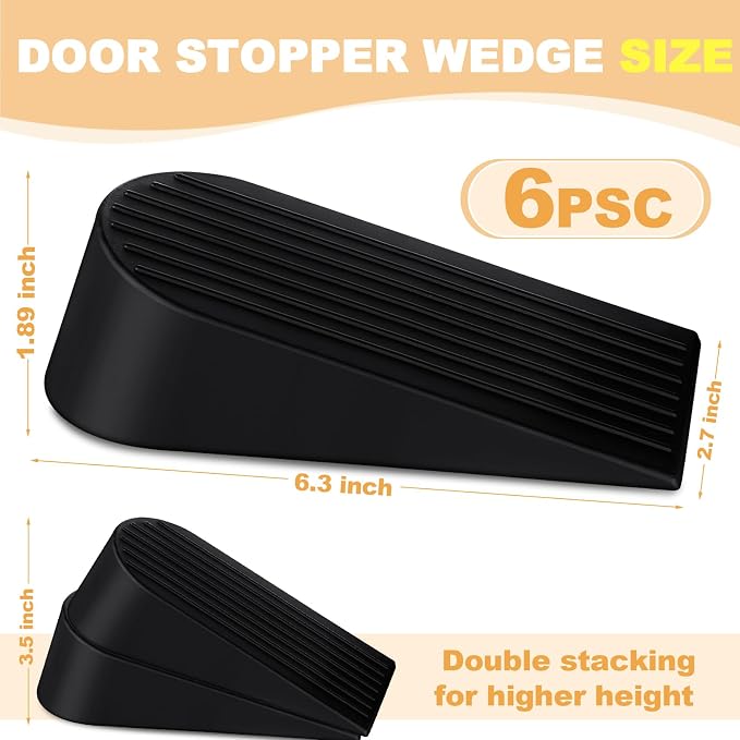 Frienda 6 Pack Large Door Stoppers Heavy Duty Rubber Stopper - Image 2