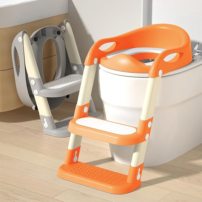 Potty Training Seat with Step Stool Ladder, Adjustable Foldable Potty Seat - Image 7