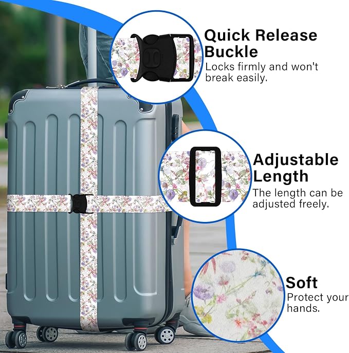 Luggage Straps for Suitcases, Travel Adjustable Belt - Image 2