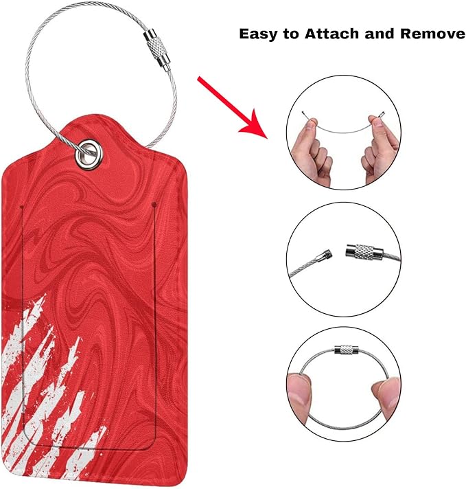 2-Pack Artistic Red Luggage Tags - Image 3