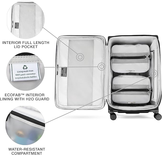 Travelpro VersaPack+ Lightweight Softside Expandable Checked Luggage, 8 Spinner - Image 7
