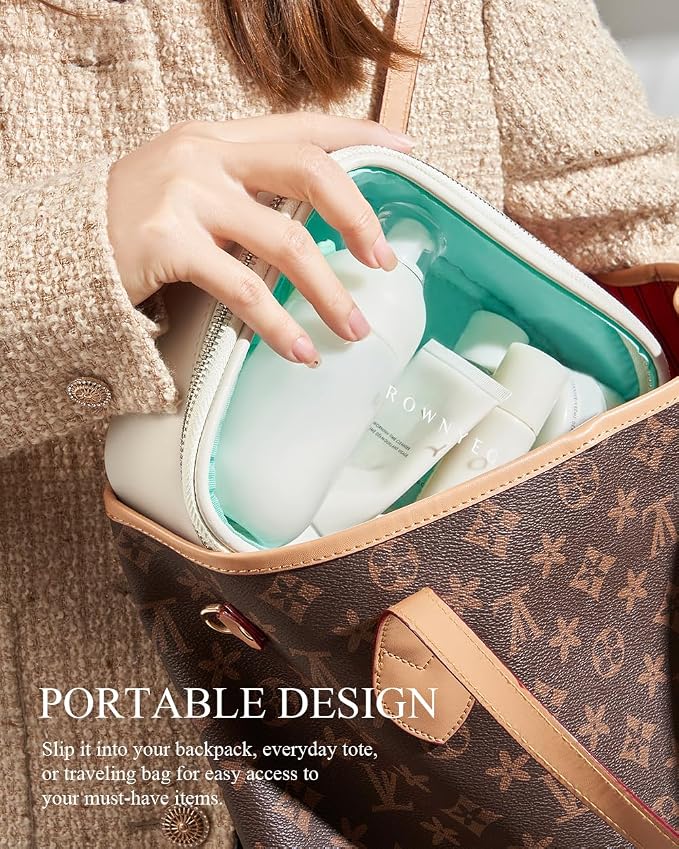 ROWNYEON Clear Makeup Case Toiletry Bag Multipurpose Travel Makeup Train Case - Image 6
