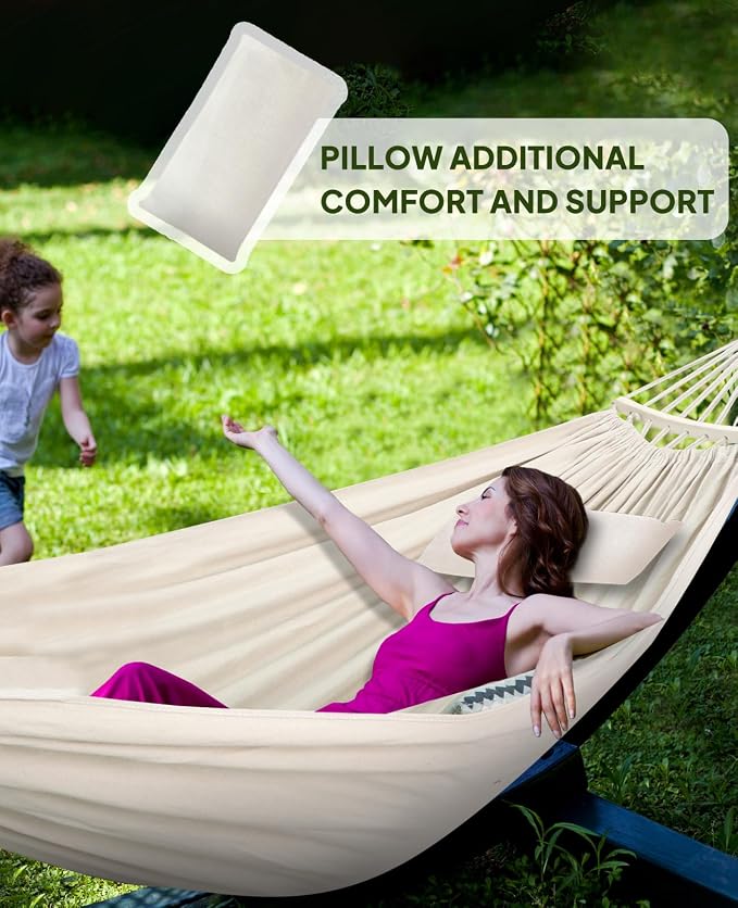 Chihee Cotton Hammock Large Soft Breathable Camping Hammock Holds Up to 660lbs - Image 2