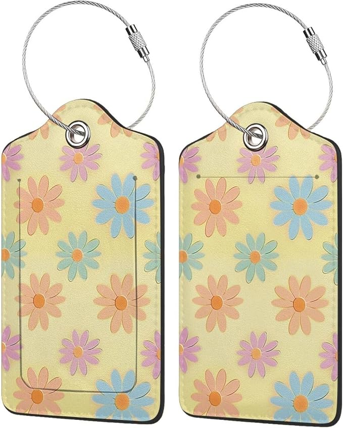 Flowers Leather Luggage Tag by Ovitssrk