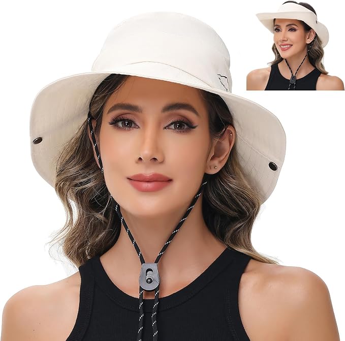 Sun Hats for Women Bucket Hat UV Protection Fishing Hat Wide Brim Safari Hats 2 by ZOORON