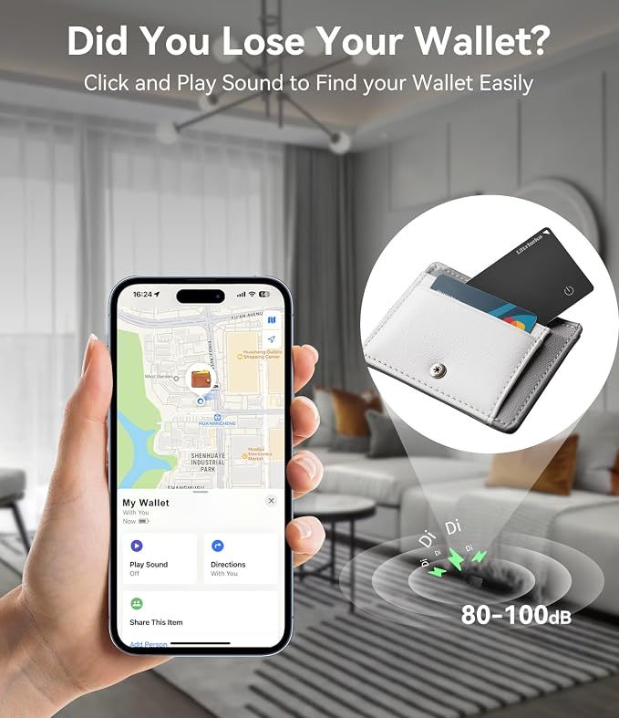 Ultra-Thin Air Tag Wallet Tracker Card 0.07in IP68 Waterproof Bluetooth Tracker - Image 5