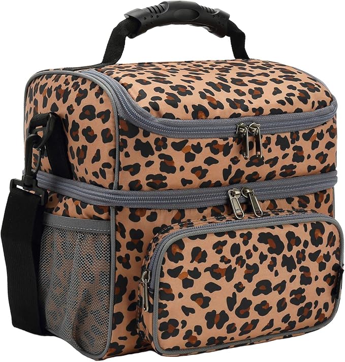 FlowFly Double Layer Cooler Insulated Lunch Bag Adult Lunch Box Large Tote Bag by FlowFly