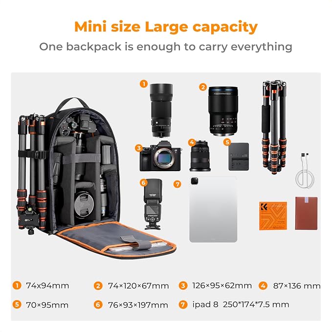 K&F Concept Camera Backpack for Photographers Photography Camera Bag - Image 5