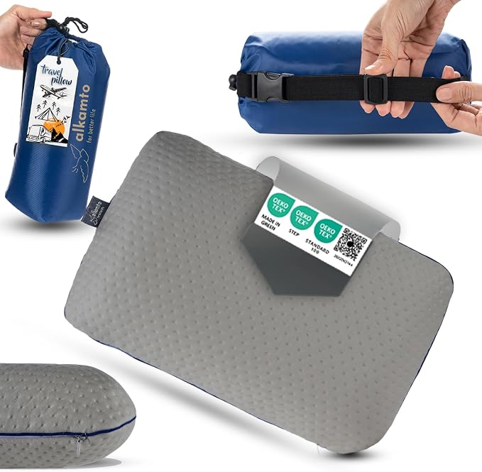 Travel & Camping Comfortable Memory Foam Pillow – Easy to Carry Portable Bag – - Image 9
