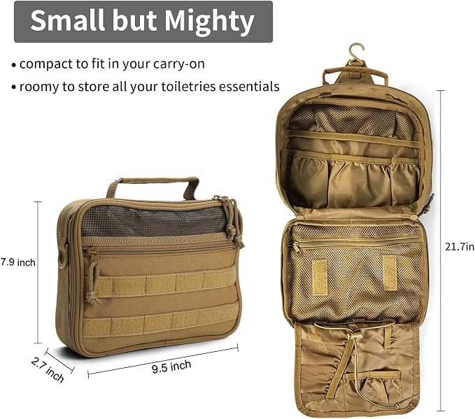VELVEBAG Toiletry Bag for Men, Mens Travel Bag Toiletry Organizer Dopp Kit - Image 3