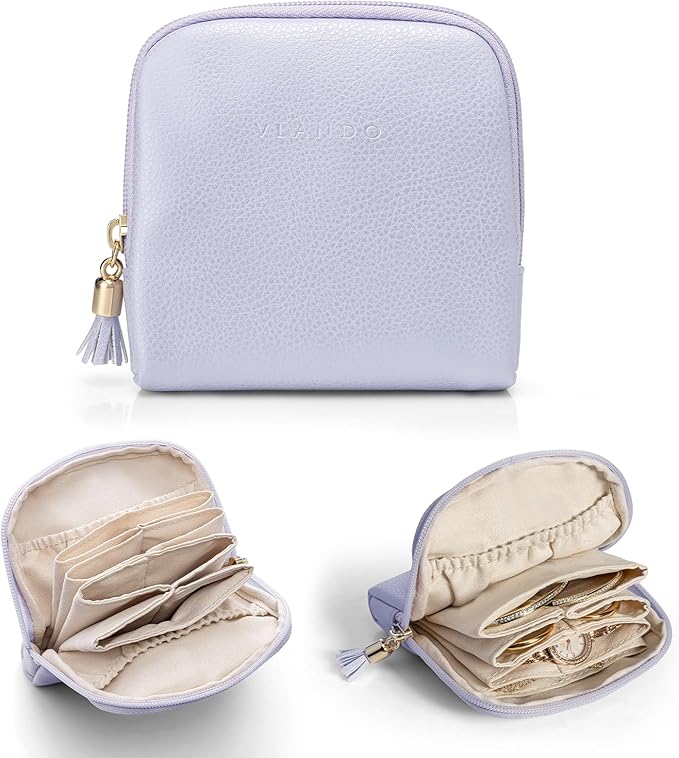 Vlando Small Jewelry Travel Case, Jewelry Pouch Bags by VLANDO