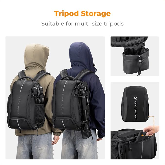 K&F Concept Camera Backpack, 25L Large Capacity Camera Bag - Image 5