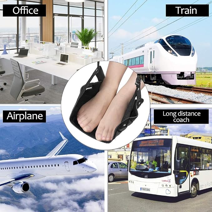 Airplane Foot Rest, Perfect Airplane Travel Essentials, Portable Foot Hammock - Image 5