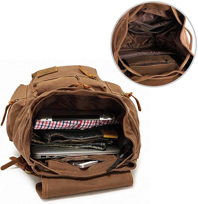 AUGUR High Capacity Canvas Vintage Backpack - Image 3