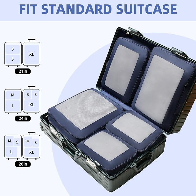 BAGAIL 4 Set/6 Set/8 Set Compression Packing Cubes Travel Accessories - Image 7
