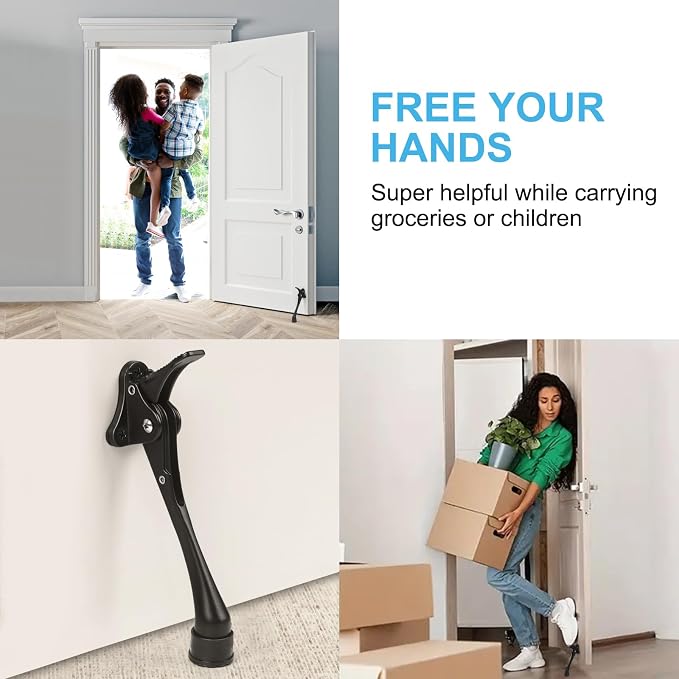 6 Inch Black Kick Down Door Stoppers - Image 2