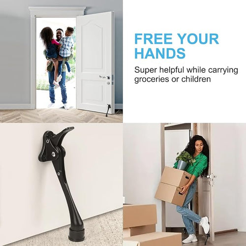 6 Inch Black Kick Down Door Stoppers - Image 2