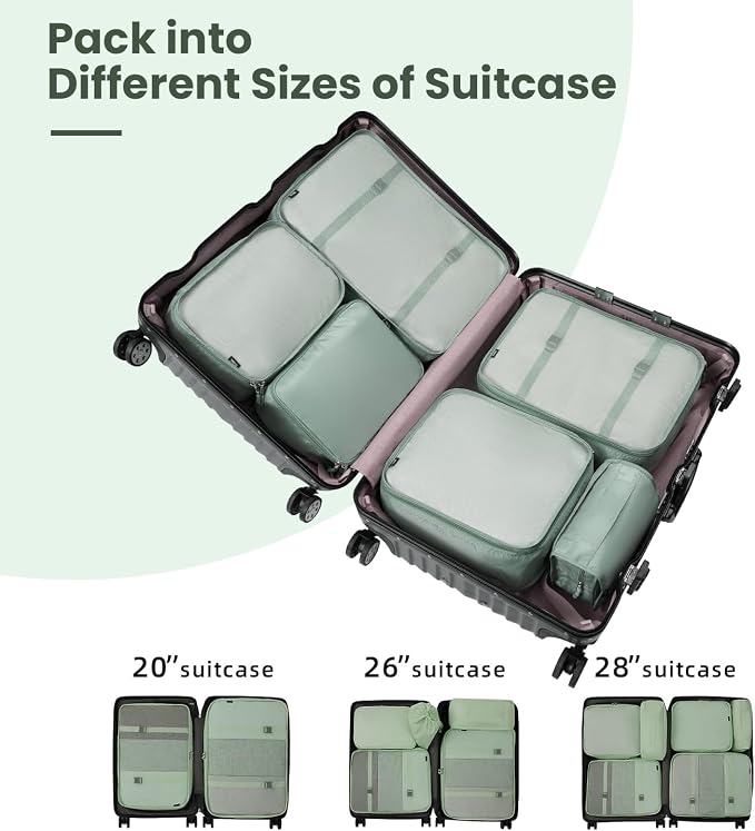 BAGAIL 6 Set/8 Set/10 Set Packing Cubes Various Sizes Packing Organizer - Image 7