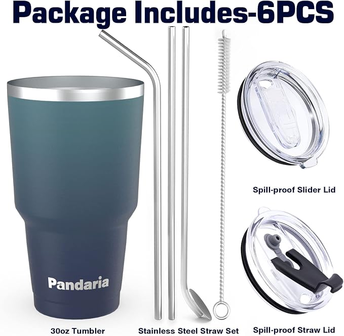 30 oz Tumbler Cup with Lids and Straws, 100% Leak-Proof, Cupholder Friendly - Image 2