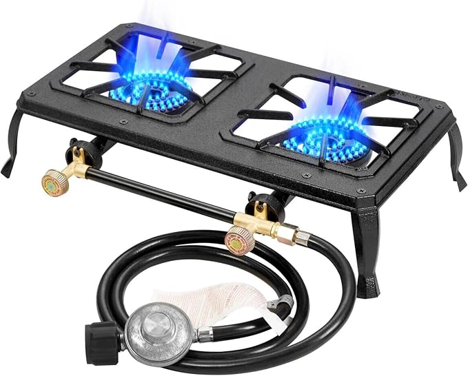Vivicreate Cast Iron Propane Gas Stove Double Burner Heavy Duty Portable by Vivicreate