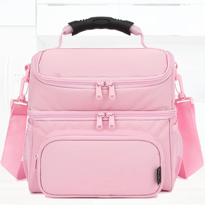FlowFly Double Layer Cooler Insulated Lunch Bag Adult Lunch Box Large Tote Bag - Image 6
