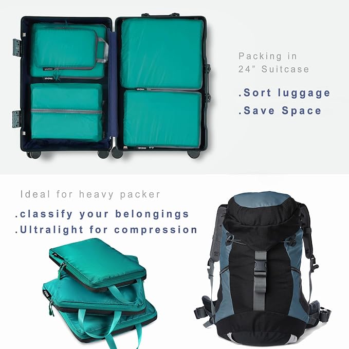 BAGAIL 6 Set Ultralight Compression Packing Cubes Packing Organizer - Image 6
