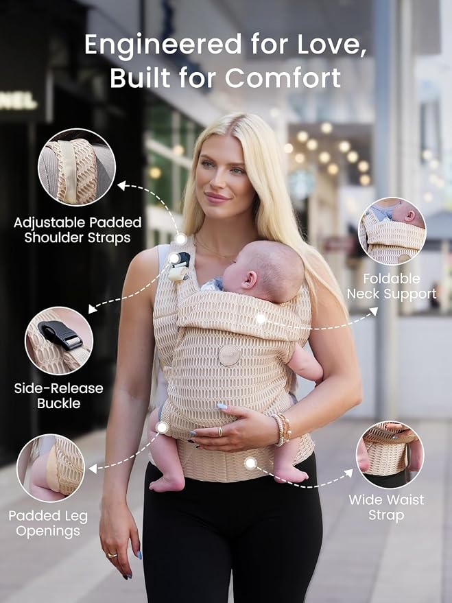 Grownsy Baby Carrier Newborn to Toddler, Ergonomic & Cozy Wraps - Image 7