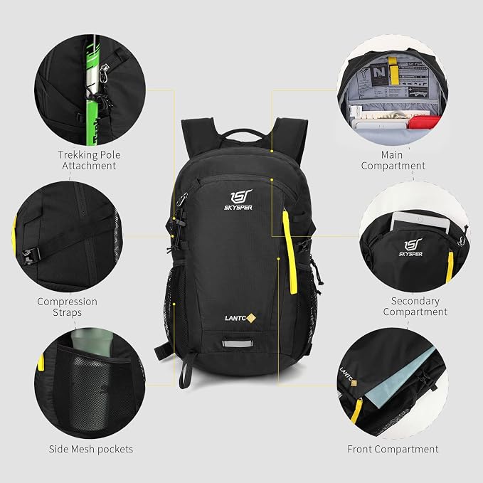 SKYSPER Small Hiking Backpack, 20L Lightweight Travel Backpacks Hiking Daypack - Image 4
