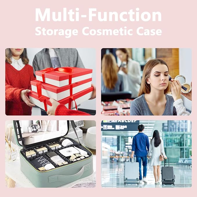 Travel Makeup Bag for Makeup Artists Large Makeup Case, - Image 5