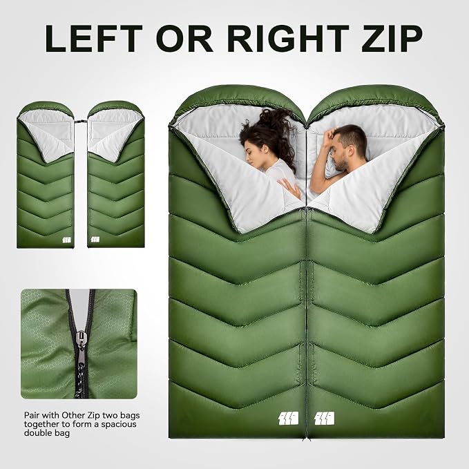 Sleeping Bags for Adults Cold Weather, Waterproof, Lightweight Camping Sleeping - Image 3