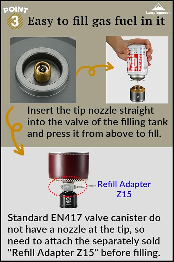CAMPINGMOON Replacement Empty Refillable Gas Fuel Cylinder Standard - Image 4