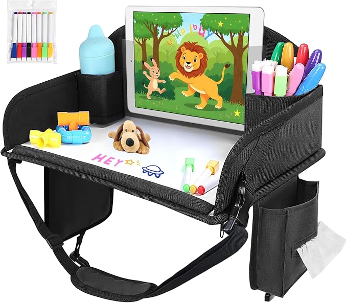 Kids Travel Tray for Car Seat, Toddler Road Trip Essentials by Unknown