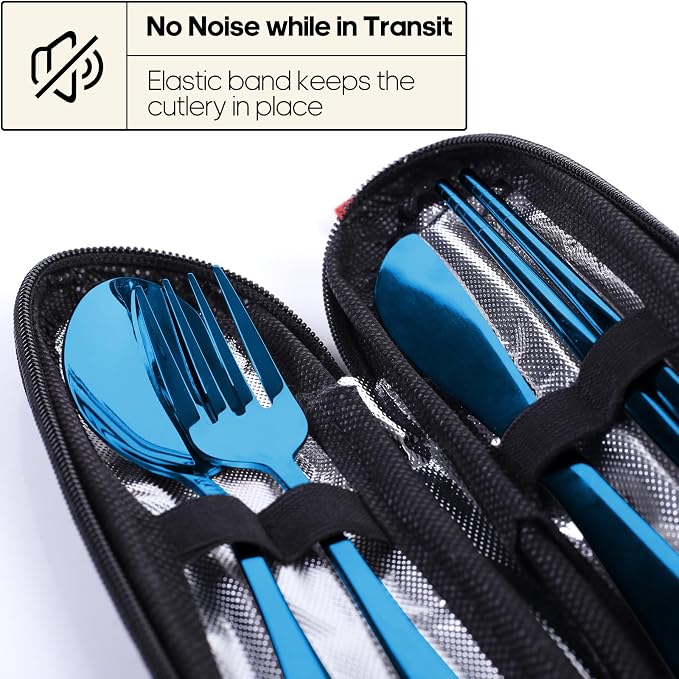 Travel Utensils with Case, Quatish Portable Silverware Set - Image 3