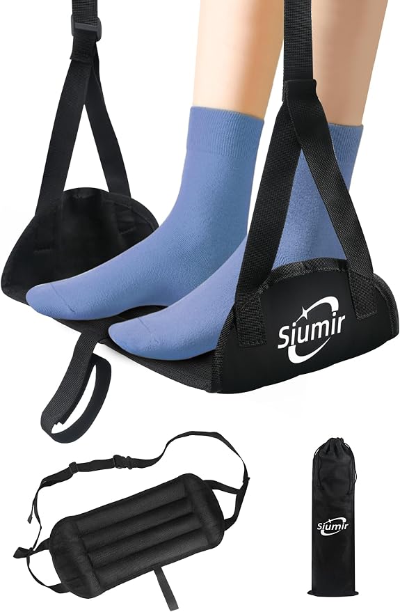 Airplane Foot Hammock, Upgraded Anti-Squeeze Foot Rest by Siumir