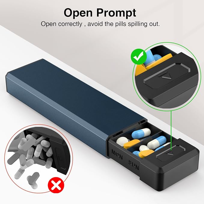 HEIYING Pill Organizer with Aluminum Shell - Image 4