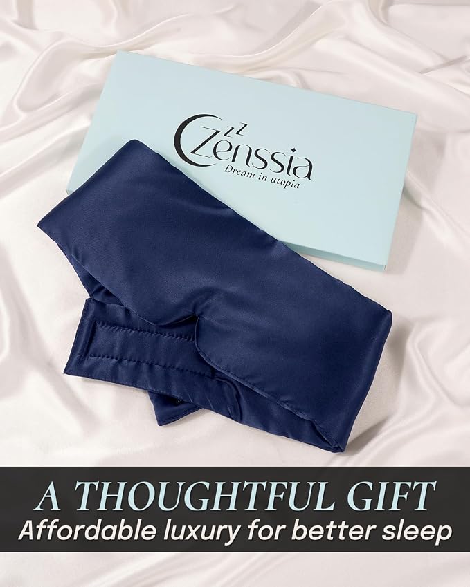 Zenssia Satin Sleep Mask for Women and Men, Lightweight Padded Eye Mask - Image 6