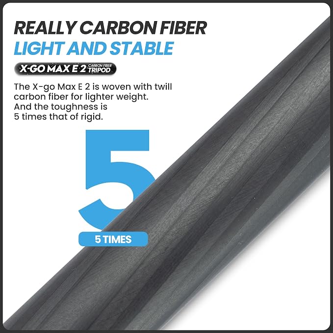 Fotopro 68" Carbon Fiber Travel Tripod, Heavy Duty Camera Tripod - Image 5