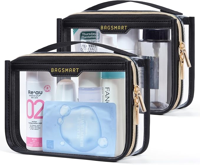 BAGSMART TSA Approved Toiletry Bag, Makeup Cosmetic Pouch Bag by BAGSMART