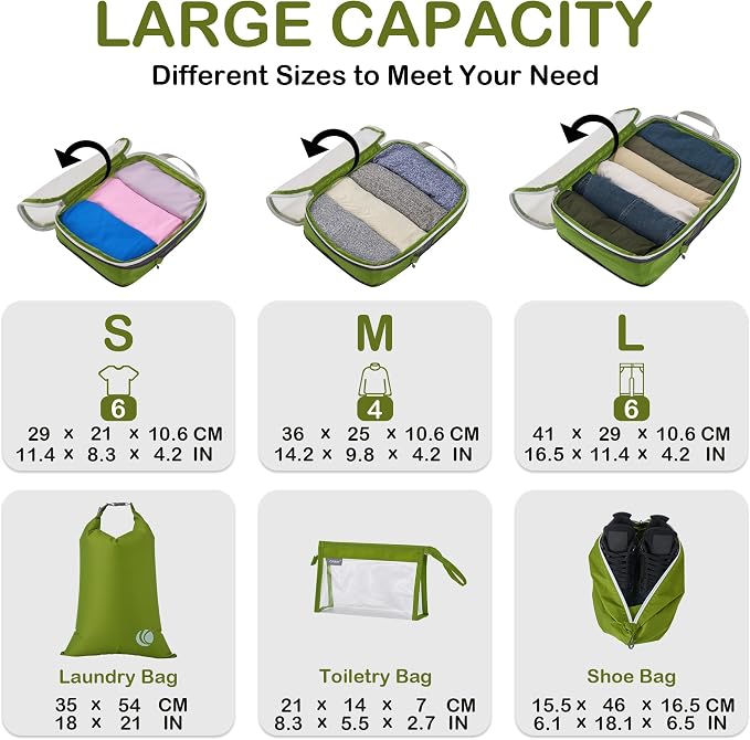 Cipway Compression Packing Cubes Mesh, Lightweight Luggage Organizer Bags - Image 4