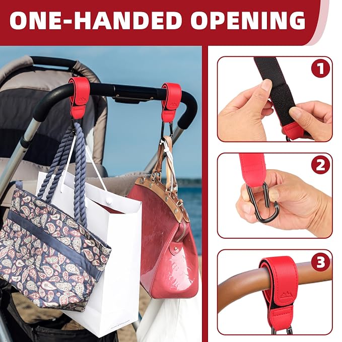 Baby Stroller Hooks Bag Hooks for Hanging Diaper Bags Multipurpose Hooks for - Image 3