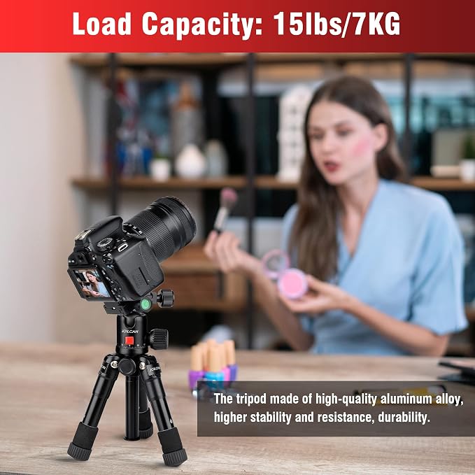 JOILCAN Mini Tripod for Camera, Portable Travel Tripods for DSLR Phone Projector - Image 2