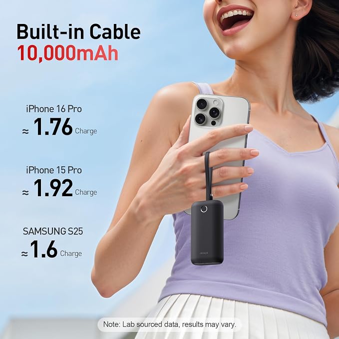iWALK Mini Portable Charger 10, 22.5W USB-C Fast Charging Power Bank - Image 3